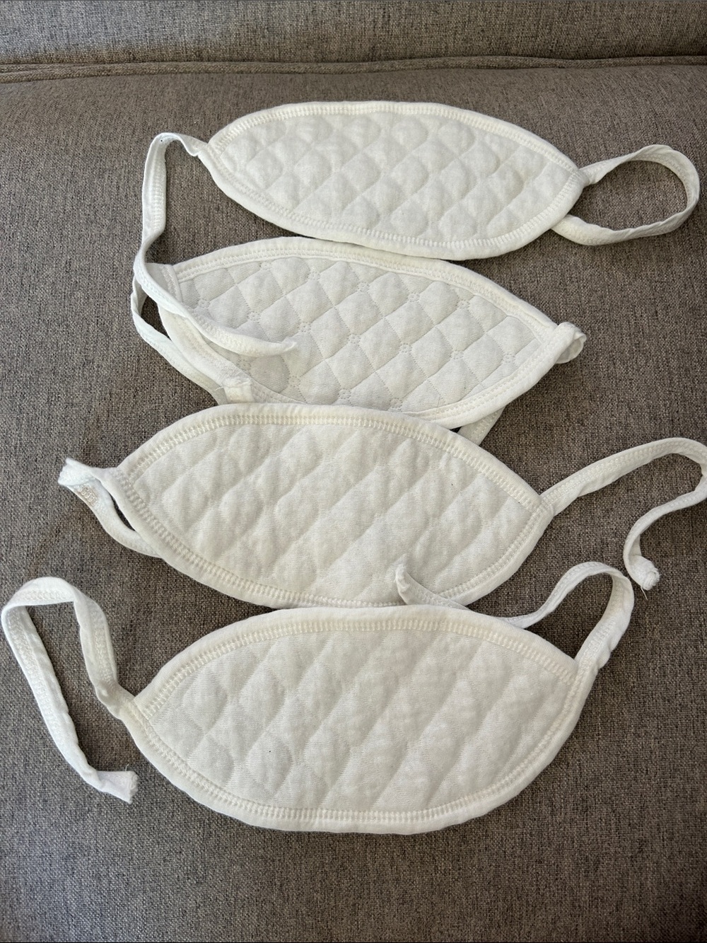Bundle (4 pcs) of White Quilted Cotton Baby Belly Bands